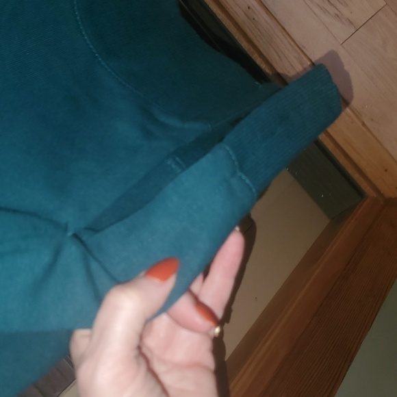 Ellen Tracy Holiday "Merry & Bright" Graphic Long Slv Dark Green Sz M Sweatshirt - Picture 4 of 10